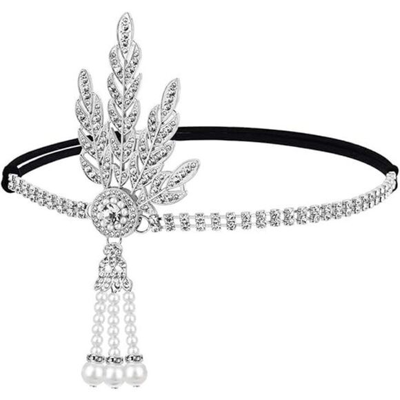?✨ 6PCS 1920s White Accessories Flapper Great Gatsby Retro Costume Set NEW main image 8